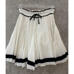 Collective Clothing Skirt‎ Womens Medium White Black Cotton Boho